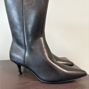 Elegant Black Faux Kitten Heel Women's Boots Sz 6